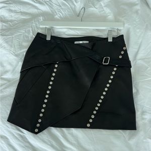 IRO lamb leather wrap mini skirt.